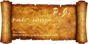 Pakó Julitta névjegykártya